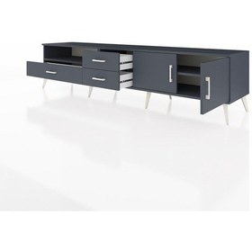 Resim Hyperion Tv Ünitesi 2 Raflı 3 Çekmeceli 2 Kapaklı 220x44x51 Antrasit-antrasit Antrasıt/antrasıt - Antrasıt 