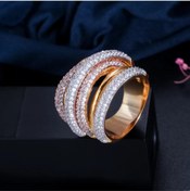 Resim TMD AKSESUAR Rose Gold Silver Zirkon Taşlı Üç Boyutlu Sarman Yüzük 