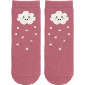 Resim SOLDE SOCKS 2 Çift Aynı Model Pamuklu Kaymaz Taban Bebek Çorabı - Yıkamada Bozulmayan Bulut Desen Set 