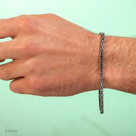 Resim 3,5 mm Kare Kral Zincir 925 Ayar Gümüş Bileklik 