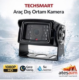 Resim Techsmart Araç Dış Ortam Geri Görüş Kamerası Gece Görüşlü Su Geçirmez Mobil Araç Kamerası 