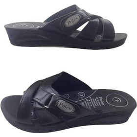 Resim Polex Kadın Siyah Cırtlı Ortopedik Taban Günlük Şık Terlik Siyah 