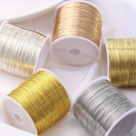 Resim 1 Rulo 100 Metre Uzunluğunda Çapı 0.3/0.4 mm Alaşımlı Bakır Tel, Bilezik Kolye DIY Takı Aksesuarları için Uygun; Bilezik Boncuklama İpi, Yumuşak İp, Saç Aksesuarları 