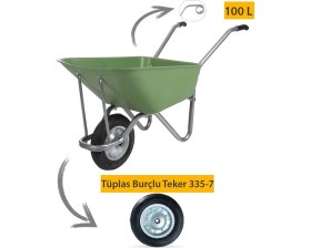 Resim Kanat Ecoplast El Arabası -100 Litre- Tüplas Burçlu Teker 