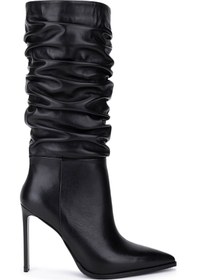 Resim Tamer Tanca Kadın Hakiki Deri Siyah Topuklu Çizme 1078 26140 Bn Czm Sk25-26 Sıyah Dr Siyah 