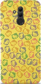 Resim Huawei Mate 20 Lite Uyumlu Lansman Kılıf Hello Kitty Tasarımlı Içi Kadife Sarı Kapak 