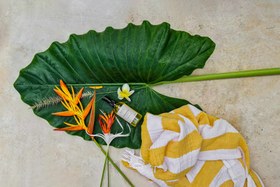 Resim Striped Gauze Peştemal Hediye Seti Saffron 