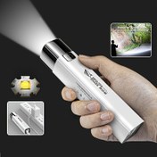Resim 1 adet Gülümseyen Köpekbalığı G3 LED El Feneri, USB Şarj Edilebilir Parlak Fener, Kamp, Yürüyüş, Acil Durumlar için Güçlü El Feneri 