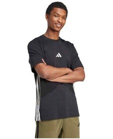Resim Adidas Essentials 3 Stripes Single Jersey Erkek Siyah Tişört Siyah 