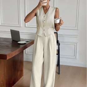 Resim Moda Günlük Kadın 2025 Yaz Yeni Tarz Kolsuz Yelek Üst/Takım Elbise Yeleği [Sadece Üst Dahil] 