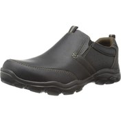 Resim Skechers 64440-BLK Montz Devent Erkek Siyah Günlük Deri Siyah Sneaker Yürüyüş Ayakkabı 