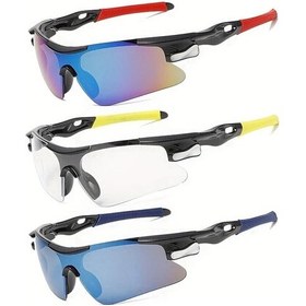 Resim Willowhaven C3 3 Adet Klasik Yarı Çerçeveli Renkli Spor Bisiklet Gözlüğü Hafif Dayanıklı 