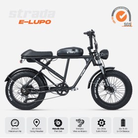 Resim Stradacycles E-lupo Hidrolik Disk 20 Jant Çift Amortisörlü Fatbike Elektrikli Bisiklet 