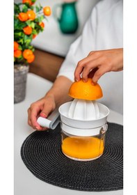 Resim Narenciye Sıkacağı Çevirmeli Portakal, Mandalina Ve Limon Sıkacağı Turuncu Beyaz 