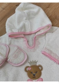 Resim Bebek Havlu Bornoz Seti Kız Bebek Havlu Silgi Seti Bebek Banyo Havlusu Panço Yenidoğan Hediyelik 0 - 4 Yaş 