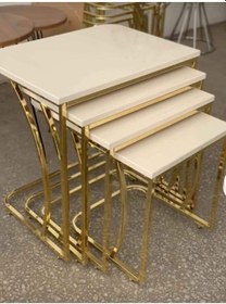 Resim Ankara Dinç Metal Sehpa Tekerlekli C Sehpa Gold. Dörtlü. Zigon Se 