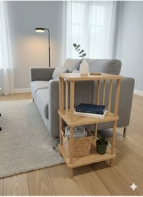 Resim PEKA Modern Çevir Kur 2 Raflı Köşe Ve Yan Sehpa – Çok Amaçlı Fiskos Sehpa 