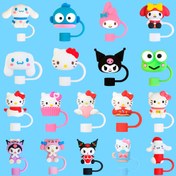 Resim 18 Types Sanrio 10mm Straw Cap, Portable Reusable, Food Grade, Anti-dust, Plastic, for Milk Tea Cup Accessories 