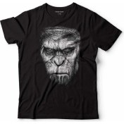 Resim Kendim Seçtim Maymunlar Cehennemi Caesar Evrim Evolutıon Maymun War Planet Apes Çocuk Tişört Siyah 