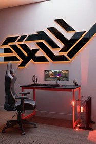 Resim KODIGU Kırmızı Metal - Oyuncu Masası - Ayarlanabilir Yükseklik - 120cmx60cm 