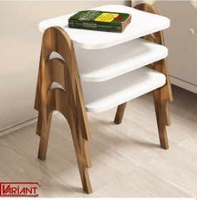 Resim Variant Paris Tepsi Zigon Sehpa (Ceviz-Beyaz) 