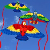 Resim Büyük Papağan Desenli Uçurtma, Karikatür Hayvan Uçurtması, Renkli Uzun Kuyruklu Uçurtma, Açık Hava Plaj Oyunları İçin, Malezya Uçurtma Festivali Hediyesi 