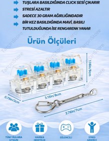 Resim ShinyTouch Işıklı Klavye-Click Sesli Stres Giderici Anahtarlık-KARIŞIK RENK 
