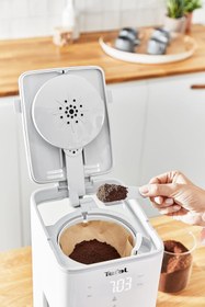 Resim TEFAL Cm693110 Dijital Ekranlı Filtre Kahve Makinesi Beyaz Yeni 