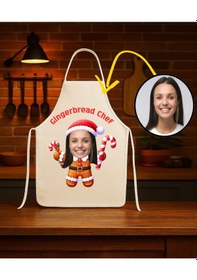 Resim Kişiye Özel Karikatür Fotoğraflı Mutfak Önlüğü Kurabiye Şef Çok Renkli 