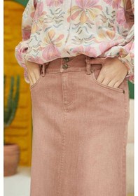 Resim 2254-denim Klasik Etek Somon Somon 