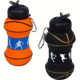 Resim Basketbol Topu Tasarımlı Akordiyon Su Şişesi 