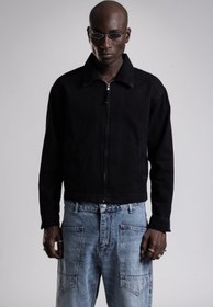 Resim Tonal Nakış Yazı Detaylı Denim Ceket - Lacivert / L 