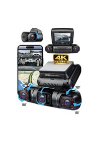 Resim X19 Premium 4 Lens Araç İçi Kamera Wifi Gps 4k Ultra Hd Ön Arka İç Kamera Gece Görüşü Park Modu Dvr 