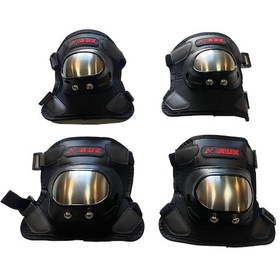 Resim Motosiklet Dizlik Ve Dirseklik Takım Paslanmaz Çelik Korumalı Model 2 