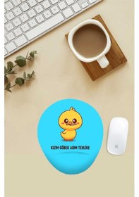 Resim Kızım Göbek Adım Tehlike Desenli Bilek Destekli Mouse Pad Mousepad 
