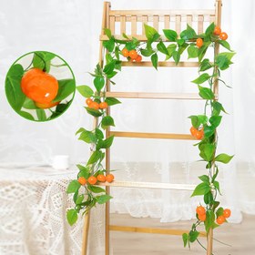Resim 3 Parça Yapay Meyve Asması, Yaklaşık 231,14 cm Uzunluk, 11 Meyve ve 24 Yaprak, Duvar, Kemer, Balkon, Oturma Odası, Avlu, Parti, Noel, Cadılar Bayramı, Yeni Yıl ve Diğer Festival Süslemeleri İçin Uygun, Küçük Taze Doğal Asma Meyve Dekoru Asma 