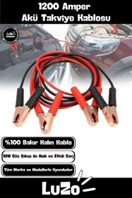 Resim Genel Markalar Özel Üretim %100 Bakır Kalın Kablo 1200 Amper Güçlü Oto Akü Takviye Hızlı Şarj Kablosu 