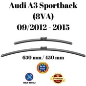 Resim Audi A3 Sportback 8va 2012 2013 2014 2015 Uyumlu Ön Cam Muz Tipi Silecek Süpürgesi Seti 650/450mm Silbak 