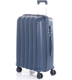 Resim Mçs Bavul Orta Ve Kabin 2li Set Kırılmaz Silikon Valiz V305 Laci Lacivert 