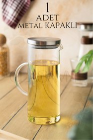 Resim clasavm 1500 ML Metal Kapaklı Yağdanlık - Sürahi Cam Borosiklat 