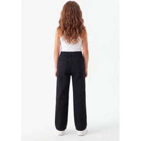 Resim Joy Kids Kız Çocuk Ispanyol Paça Desenli Kot Pantolon (7-11YAŞ) (Siyah) 