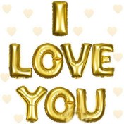 Resim Nessiworld I Love You Folyo Balon Altın Renk 35 CM 