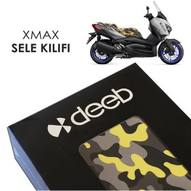 Resim Deeb Yamaha Xmax 300 Kamuflaj Sele Kılıfı Gri Sarı 