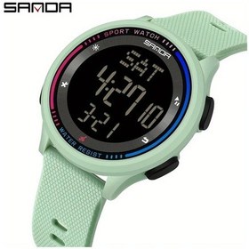 Resim Sunshine022 Sanda Yeşil Kadın Erkek Led Ekranlı Fitness Kronometre Adımsayar Tpu Saat Diğer 