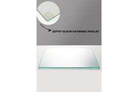 Resim Feyza Design Saydam Temperli Cam Kesme Tablası 25X35 Cm, Şık ve Dayanıklı Kullanım 