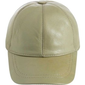 Resim Unisex %100 Deri Arkadan Ayarlanabilir Baseball Kep Şapka Haki 