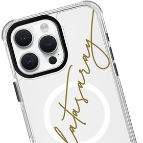 Resim Galatasaray El Yazı Magsafe Şeffaf Telefon Kılıfı - iPhone 15 Pro Max 