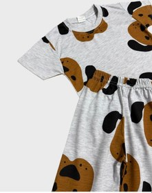 Resim Aliş Kids Erkek Çocuk Pamuklu Gri Sevimli Köpek Desenli Kısa Kollu Şortlu Yazlık Pijama Takımı 