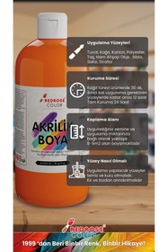 Resim Tüm Renkler Akrilik Boya Seti, 12'li Set 12x500gr Dekoratif Hobi Amaçlı Sanatsal Canlı Renkler 