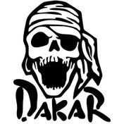 Resim Genel Markalar Dakar Kurukafa Sticker Oto Motor Laptop Duvar Folyo Sticker 25x30 Cm 